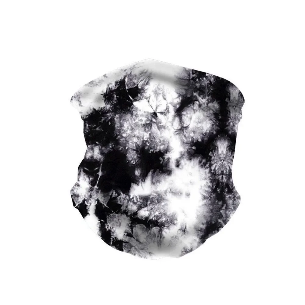 Neck Gaiter Face Mask Black Tie Dye Bandana Scarf